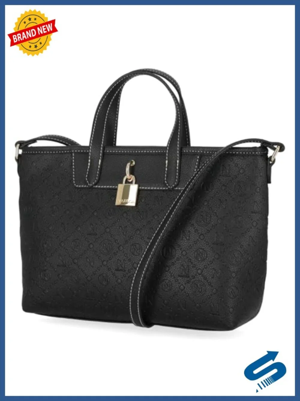 Faux Leather Satchel Handbag with Crossbody Strap, Everyday Shoulder Bag